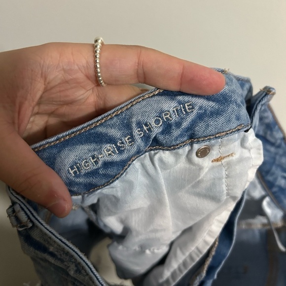 American Eagle High  Waisted Shortie Jean Shorts - Picture 5 of 5